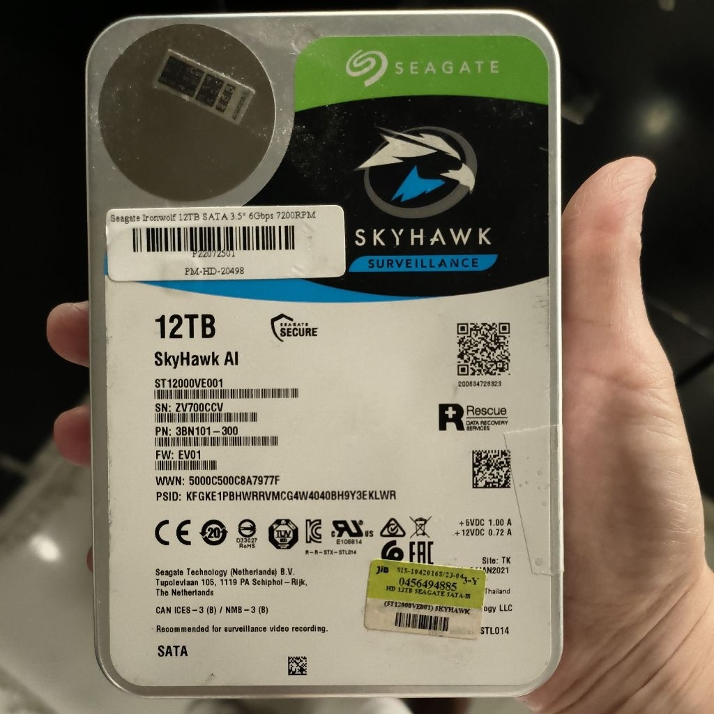Seagate skyhawk, Western Digital 12tb มือสอง