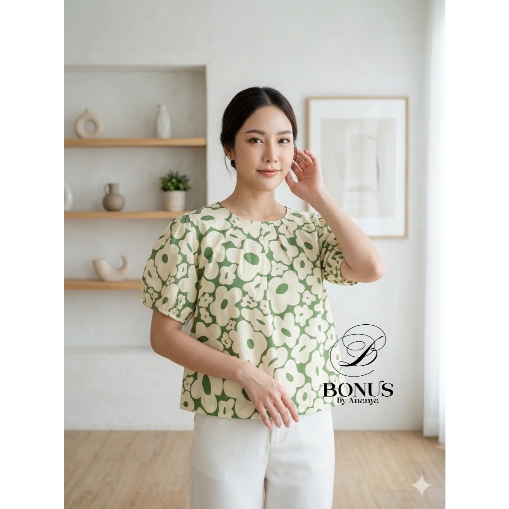 ️เสื้อคอกลมแขนตุ๊กตา  ผ้าคอตตอลญี่ปุ่น ดีไซด์น่ารักสุด ป้ายBonus by Ananya 2342569