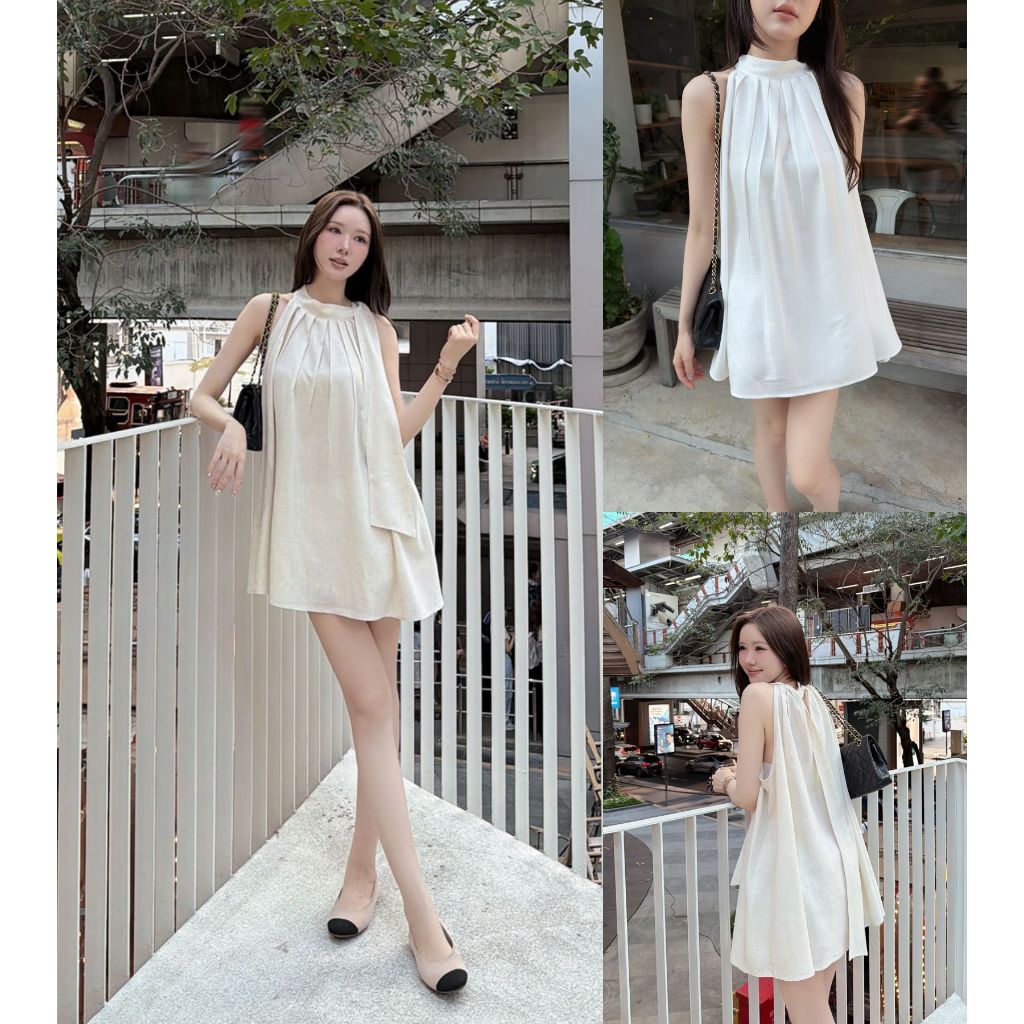 ส่งด่วน🚨 SLYQ SUNDAY LINEN SLEEVELESS TUNIC เดรสสั้น / เสื้อตัวยาว ผ้าลินินแขนกุด