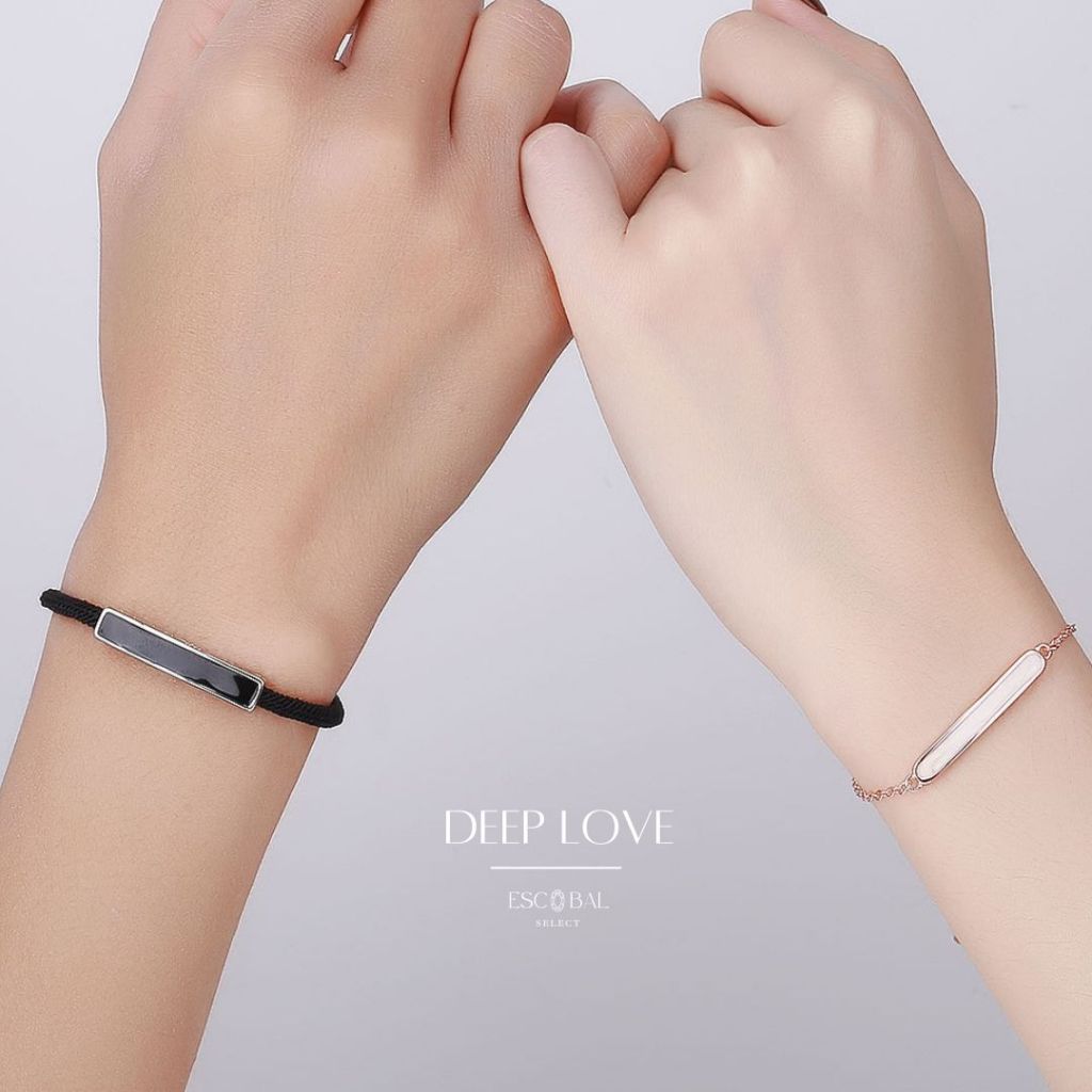 ESCOBAL สร้อยข้อมือเงิน Deep Love สร้อยข้อมือคู่ กำไลข้อมือเงิน สัญญาณรักมั่นคง สร้อยข้อมือแฟชั่น