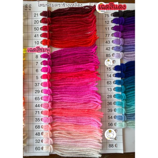 ไหมพรม ยกมัด แบบ2-3สี สีละ 5ไจขึ้นไป แบบไจ(นำไปกรอเอง) 3ply-4ply