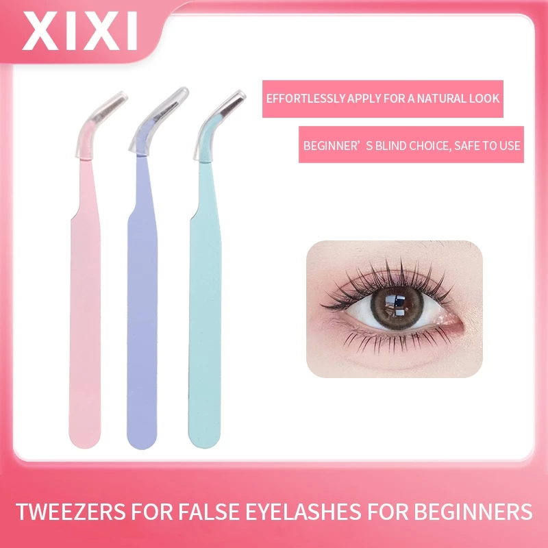 XIXI แหนบติดขนตาปลอมแบบแม่นยำ เครื่องมือช่วยต่อขนตา ปลอดภัย สำหรับช่างแต่งหน้า ใช้งานง่าย มืออาชีพ