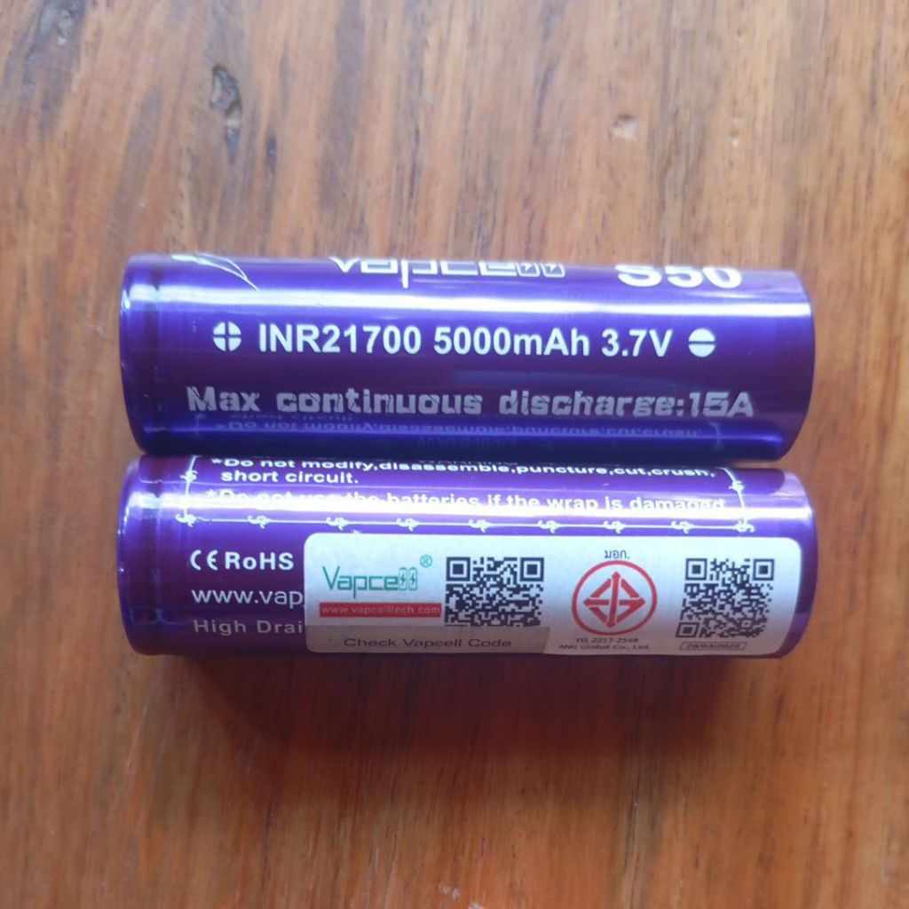 Vapcell_ 21700_ S50 5000mAhจ่ายกระแสต่อเนื่อง15A