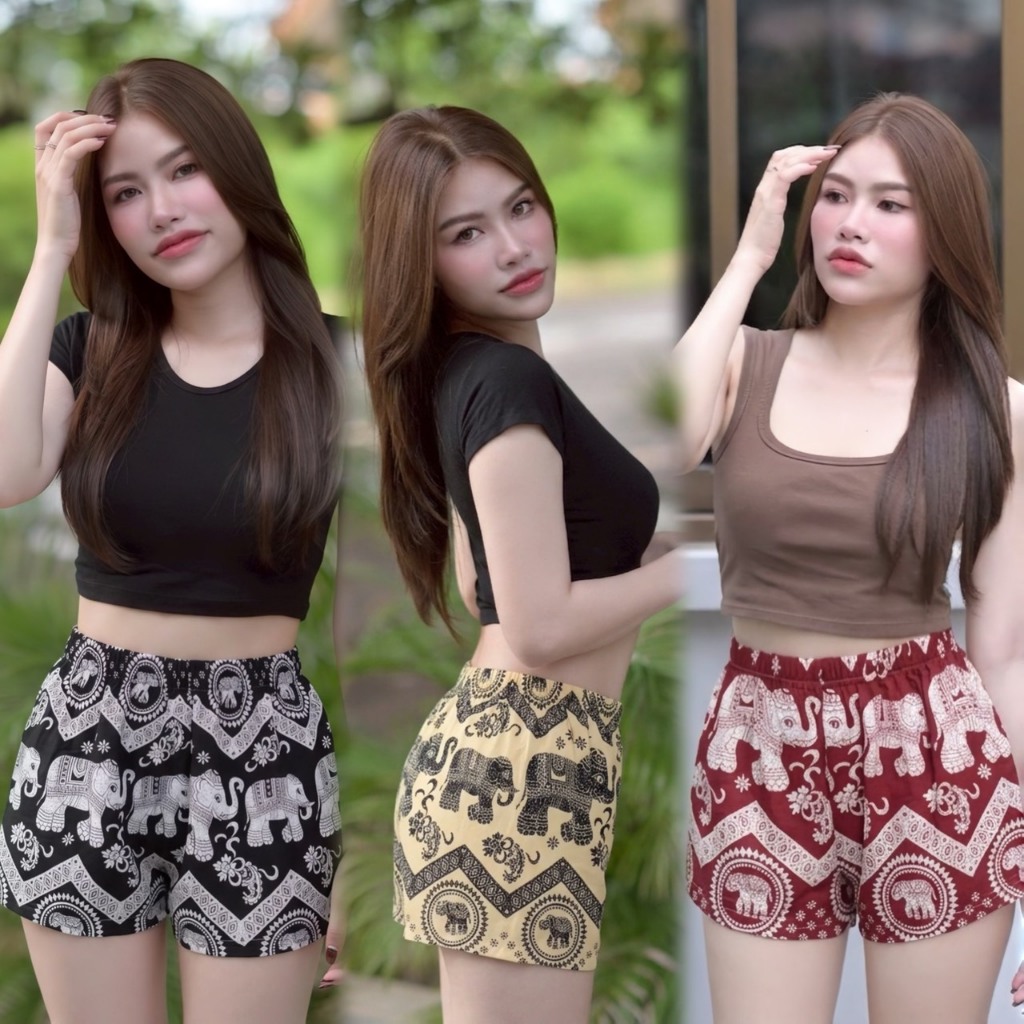 CHADA 👑 กางเกงช้างขาสั้น 💥 ผ้าไหมอิตาลี มี 3 ไซส์ ให้เลือก
