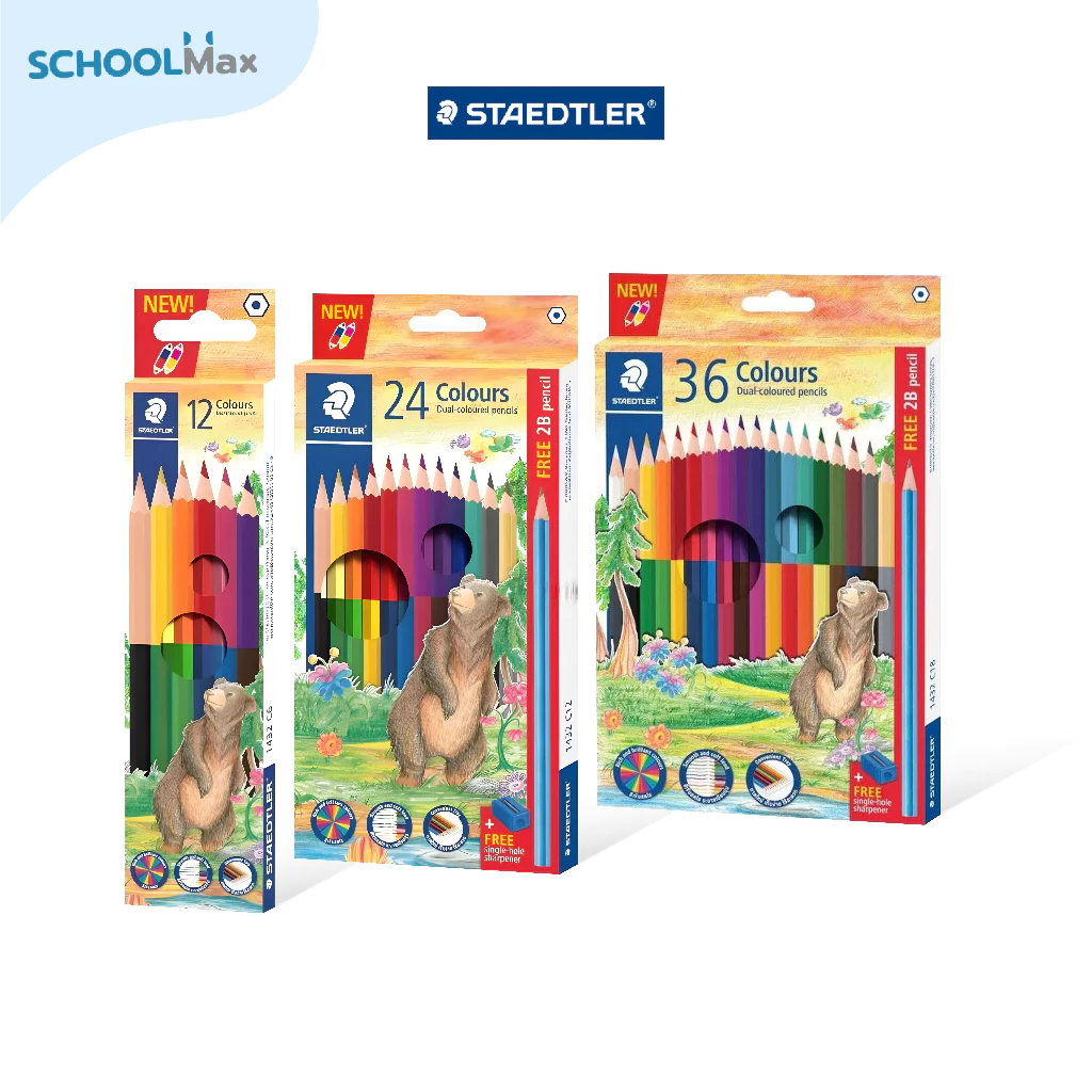 ดินสอสีไม้ 2หัว Staedtler 12-36สี เนื้อสีเนียนนุ่ม / กล่อง