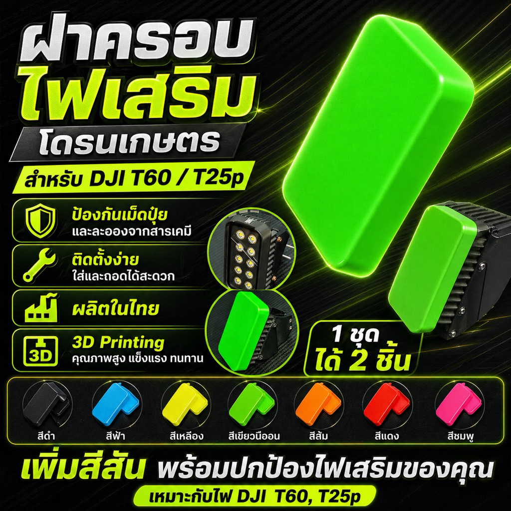 ฝาครอบไฟเสริม dji T60,T25p อะไหล่โดรนเกษตร ป้องกันยาและปุ๋ยกระเด็นใส่ สีสันสดใส วัสดุคุณภาพสูง ติดตั้งง่าย