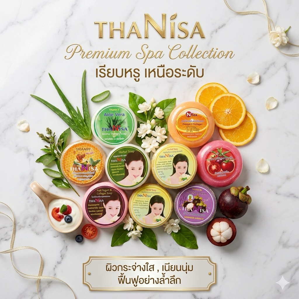 THANiSA Spa & Herbal Soap สบู่สปาและสบู่สมุนไพร ธนิศา 160กรัม