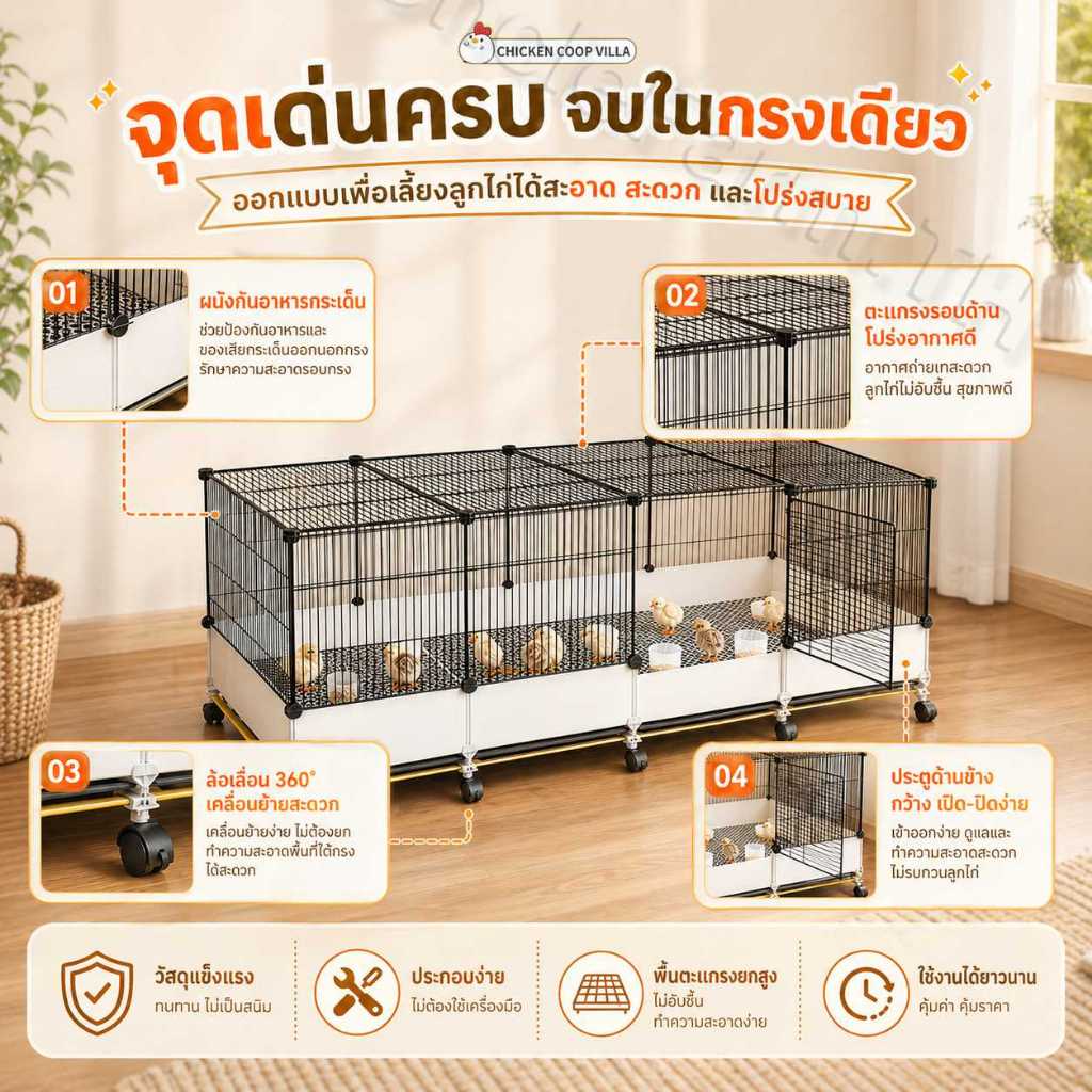 กรงไก่ตาข่ายลวดขนาดใหญ่สำหรับใช้ภายนอกอาคาร เหมาะสำหรับเลี้ยงไก่ นกพิราบ เป็ด และห่าน ราคา ถูกที่สุด ดีลบีเคเค แกลเลอรีภาพที่ 2