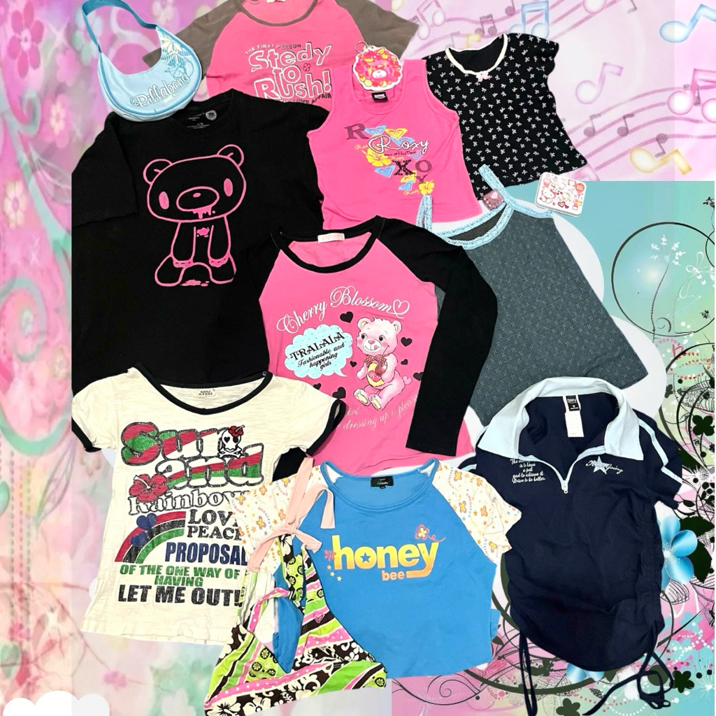 (ลงใหม่0/07)เสื้อbbt y2k เข้ารูป เบบี้ที fairy cute Thrift Abercrombie