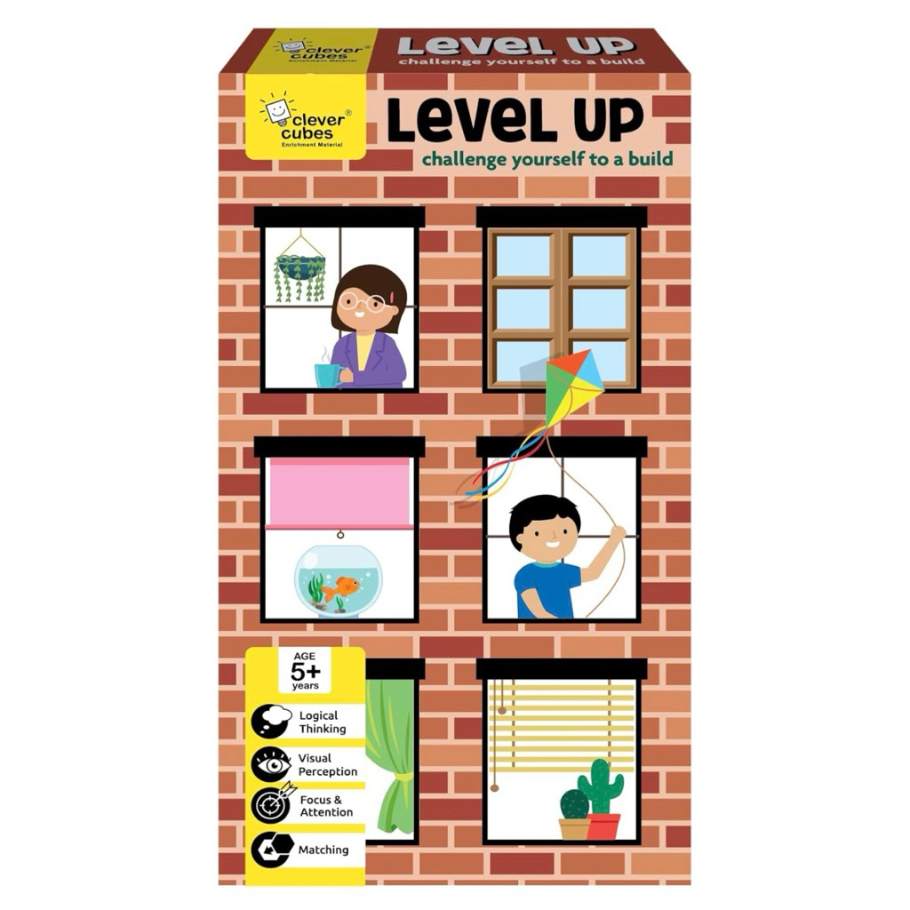 Clever Cubes - LEVEL UP 5ปี+ เกมฝึกทักษะการสร้าง มิติสัมพันธ์ ของเล่นเสริมพัฒนาการเด็ก ฝึกสมอง ความคิด สมาธิ สังเกต
