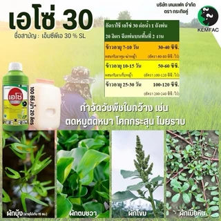 เอโซ่30 (สูตรทนฝน) 1ลิตร (เอ็มซีพีเอ) กำจัดวัชพืช ใบกว้างและกก เก่งกกหนวดปลาดุก