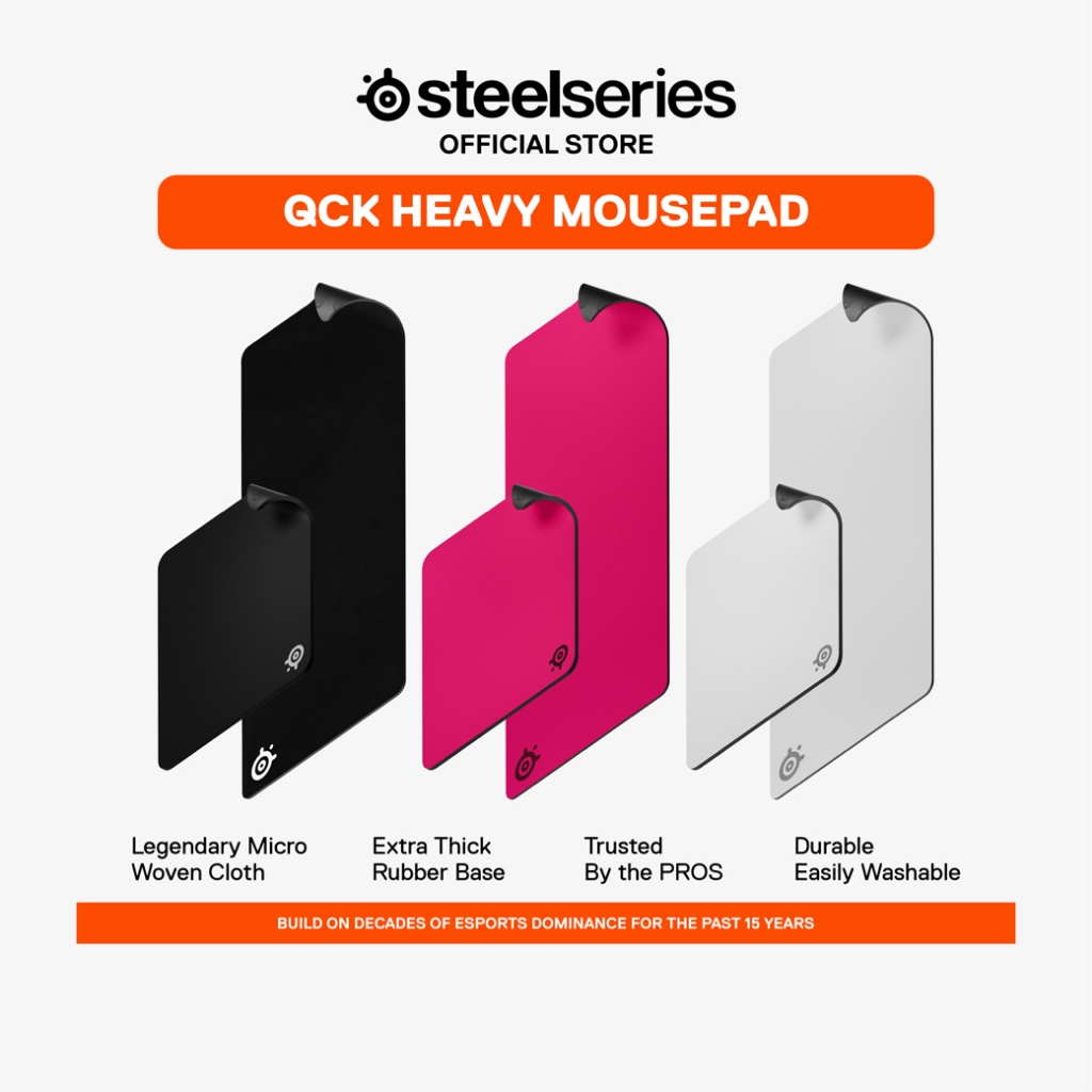 SteelSeries QcK Heavy Gaming Mousepad แผ่นรองเม้าส์ แบบ Control รุ่นหนาพิเศษ ผ้า Micro-woven cloth