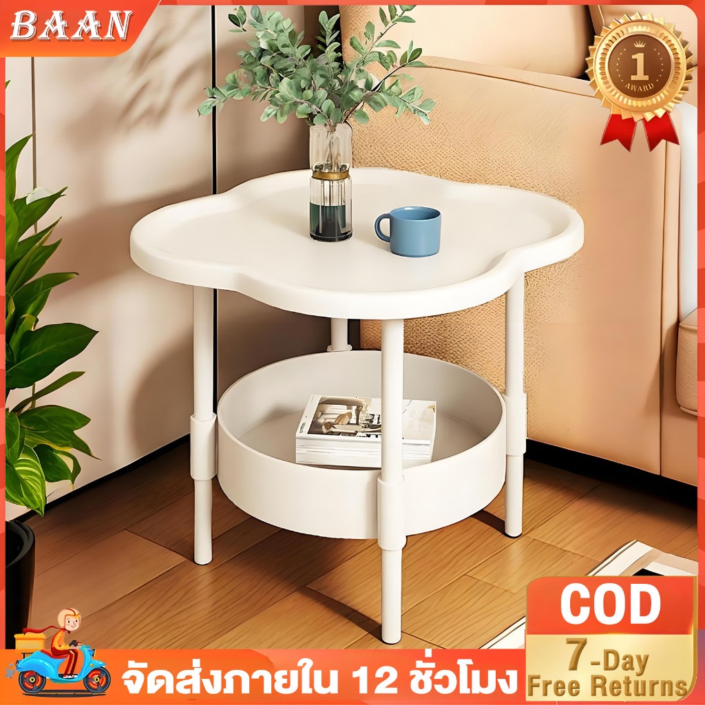 BA โต๊ะข้างโซฟา2ชั้น โต๊ะข้างเตียงมินิมอล ชั้นวางของข้างโซฟา โต๊ะกาแฟ คุณภาพสูง แข็งแรง และทนทาน