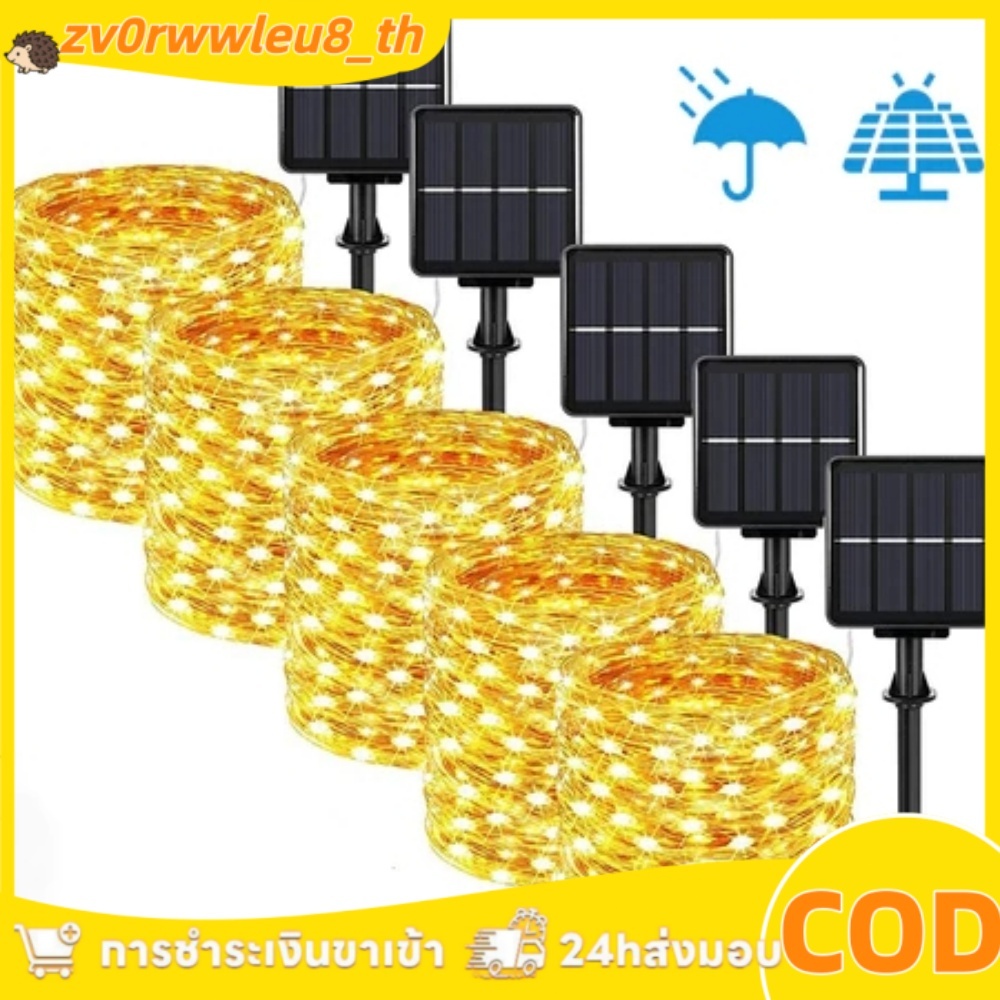 🎈ของจำเป็นสำหรับปาร์ตี้】ไฟโซล่าเซลล์ สายไฟหิ่งห้อย LED พลังงานแสงอาทิตย์ กันน้ํา 42 32 22 12 7 เมตร สําหรับตกแต่งคริสต์ม