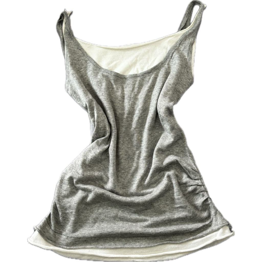 gray white / y2k tank top