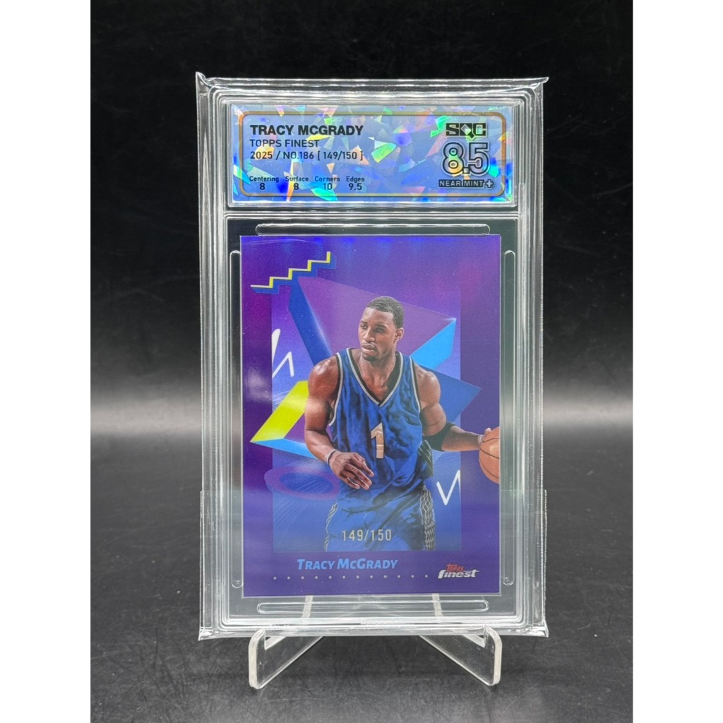 2025 Topps Finest TRACY McGRADY PURPLE Refractor /150 SQC 8.5 10 CORNER
