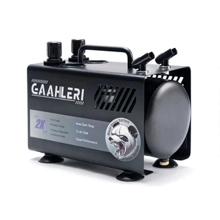 Gaahleri GT-918 ปั๊มลมแอร์บรัช 1L เสียงเงียบ 44dB มีถังพักลม ต่อได้ 2 หัวพร้อมกัน รับประกัน 3 ปี สำหรับพ่นโมเดล