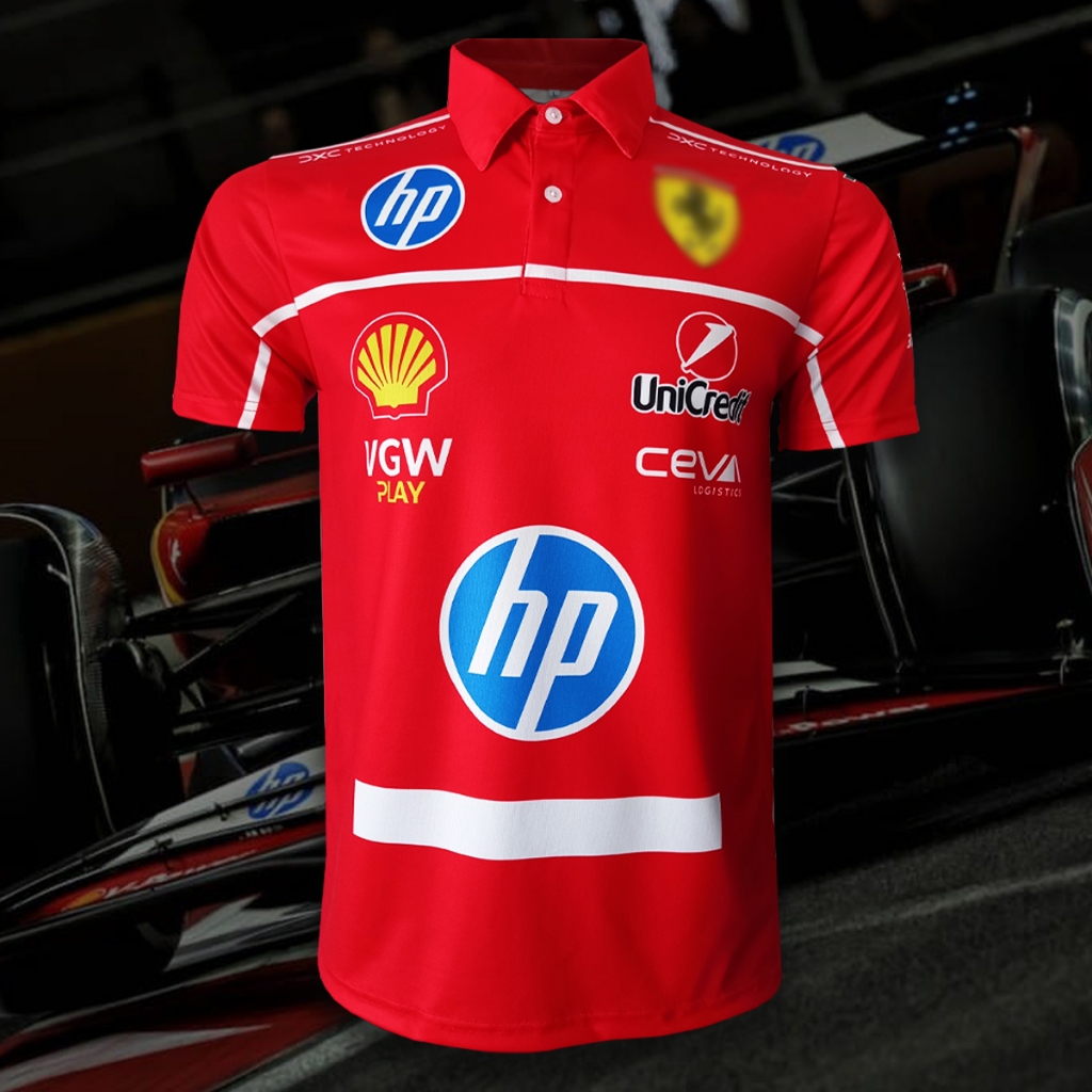 เสื้อ f1 โปโล เสื้อฟอร์มูล่าวัน ทีม เฟอร์รารี่ ปี2025 #FM0111 ไซส์ S-5XL