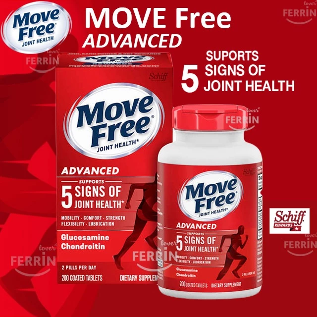 (รุ่นกล่องใหม่) Schiff Move Free advanced Glucosamine + Chondroitin 200 tablets