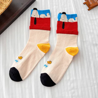 !!!พร้อมส่งจากไทย!!! ถุงเท้าผ้าฝ้าย ลายการ์ตูน snoopy สำหรับผู้หญิงและผู้ชาย น่ารักใส่สบาย นุ่ม อย่างดี
