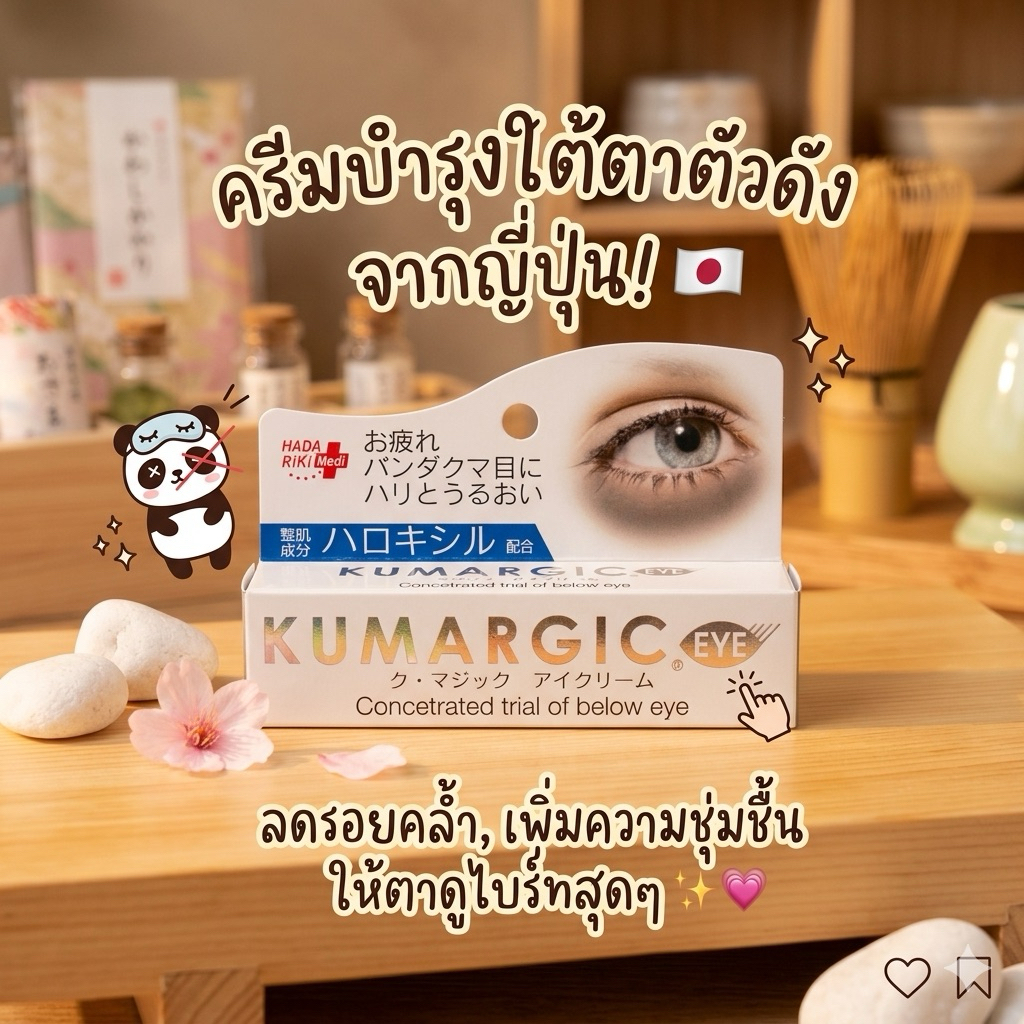 ‼️ร้านนี้ถูกที่สุด‼️Kumargic Eye Cream ครีมบำรุงเข้มข้น เพื่อดูแล และ รักษารอยคล้ำรอบดวงตาโดยเฉพาะ ลาทีเจ้าแพนด้า