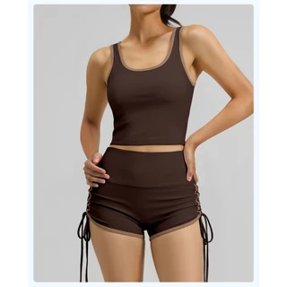 Araya Lady เสื้อผ้ากีฬาผู้หญิง เสื้อกล้ามกีฬา กางเกงขาสั้นเชือกรูด (เสื้อกล้าม JYMB110) / (กางเกง JYMA119) #แยกขายนะคะ