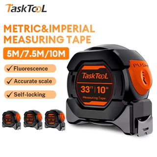 TASKTOOL ตลับเมตร 5m7.5 m10m เทปวัดเรืองแสง สเกลชัดเจน การวัดแม่นยำ เทปวัด สายวัดพกพา