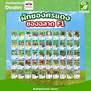 ผักซองศรแดง F1 รวมเมล็ดพันธุ์ กลุ่มถั่ว บรรจุแพ็คละ 10 ซอง เมล็ดพันธุ์ ตราศรแดง