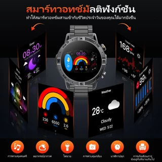 【2026ใหม่】1.75''จอใหญ่ Smart watch 1100mAh การโทรผ่านบลูทูธ โหมดกีฬาหลายโหมด วัดชีพจร SpO2 มาร์ทวอทช์น าฬิกาโลหะ