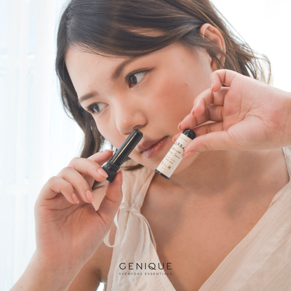 Genique Herbal Inhaler ยาดมแบบหลอด THAI HERBAL INHALER Aroma Essence