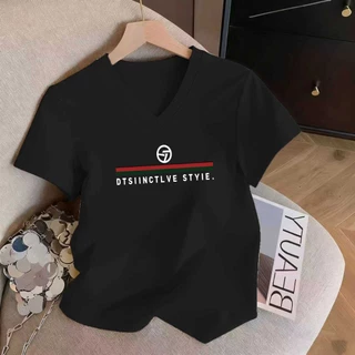 （COD）M-3XL คอกลม แขนสั้น ผู้หญิง พิมพ์ลายสุนทรีย์ ผ้ามีความยืดหยุ่น ระบายอากาศได้ดี
