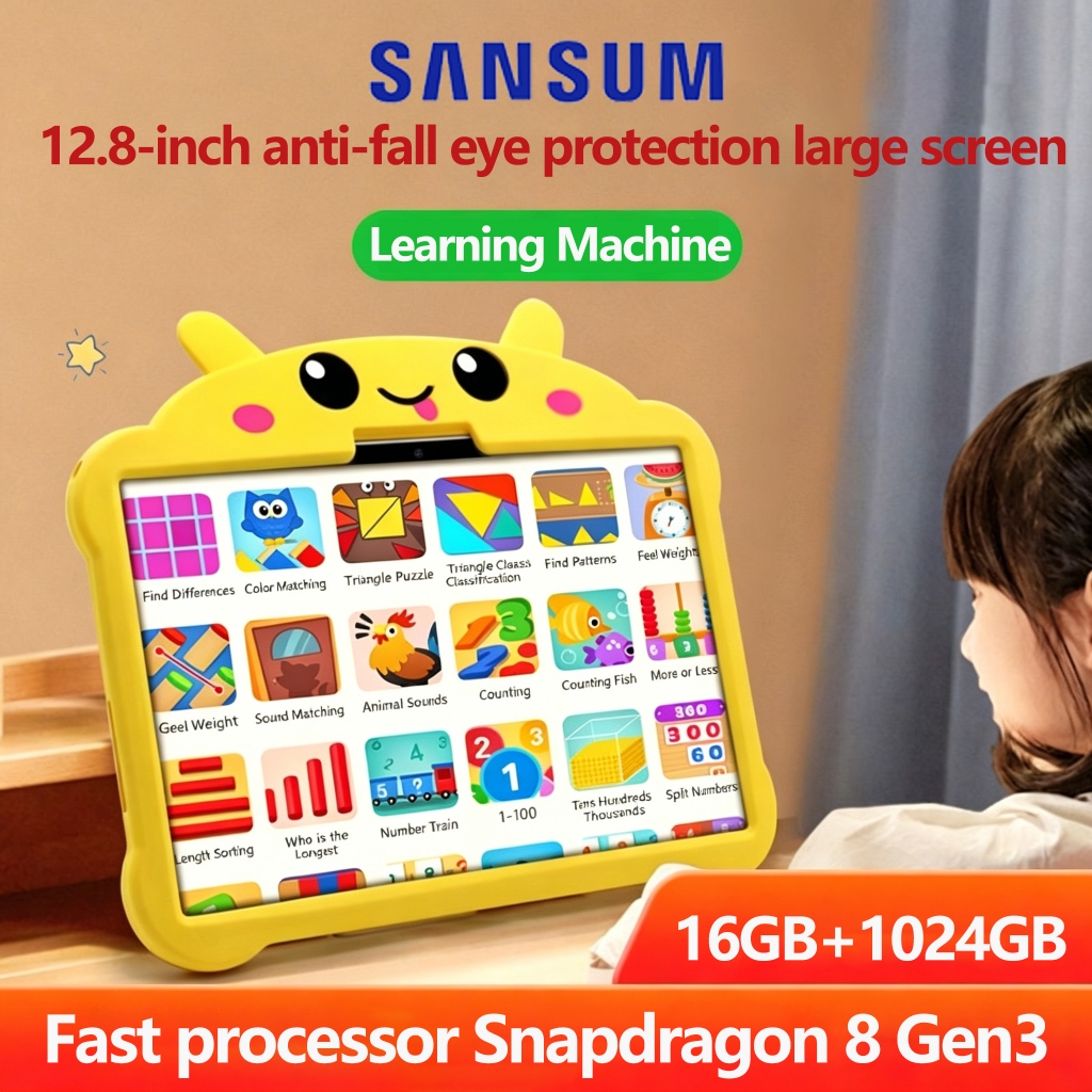 【Dual SIM】Kids Tab PC 5G 12.8inch YOUTOBE Kids ผู้ช่วยการเรียนรู้สำหรับการเลี้ยงดูบุตร Snapdragon 8 