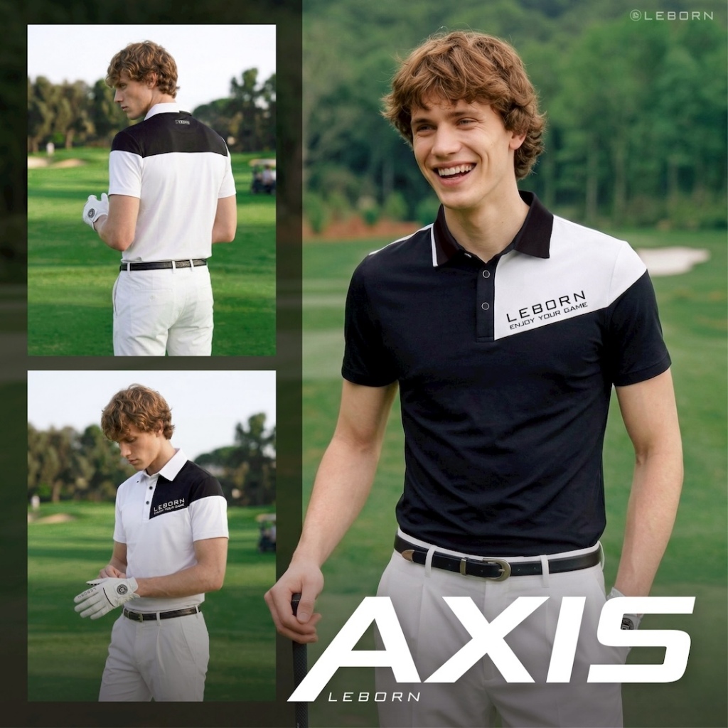 LEBORN AXIS COLLECTION เสื้อตีกอล์ฟสำหรับผู้ชาย