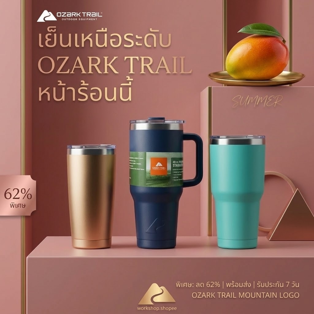 พร้อมส่ง!! OZARK TRAIL แก้วเก็บความเย็น  20 -40oz. ของแท้ 100%