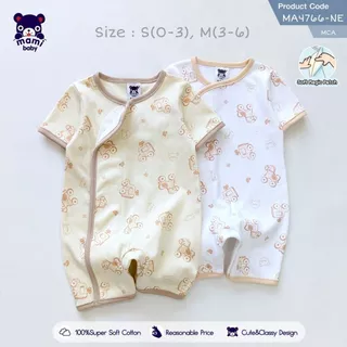 Mami Baby ชุดรอมเปอร์สั้น ผ้าดูด 0-6 เดือน เทปผ้าดูดกว้างไร้ซิปไร้กระดุมไร้เชือก | Babytrend