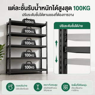 BMZAR ชั้นวางของชั้นเหล็ก 3/4/5 ชั้น แข็งแรง ทนทาน ชั้นสามารถปรับความสูงได้อย่างอิสระ
