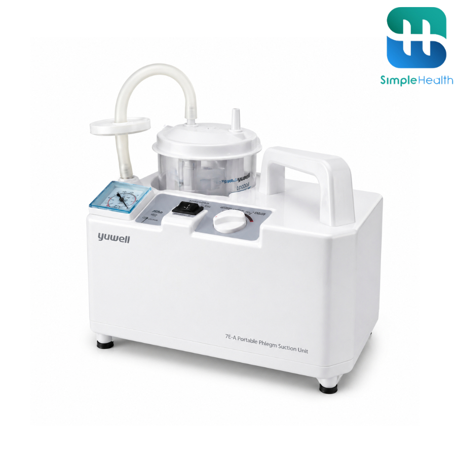 Simple Health เครื่องดูดเสมหะ Yuwell รุ่น 7E-A  ใช้งานได้ต่อเนื่องนานถึง 1 ชั่วโมง รับประกัน 2 ปี