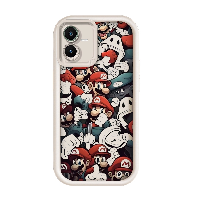 เข้ากันได้ Vivo Y22/Vivo Y22s/Vivo Y22t,Mario Bros. เย็นกรณีโทรศัพท์การ์ตูนอะนิเมะเต็มแพ็คกรณีอ่อน