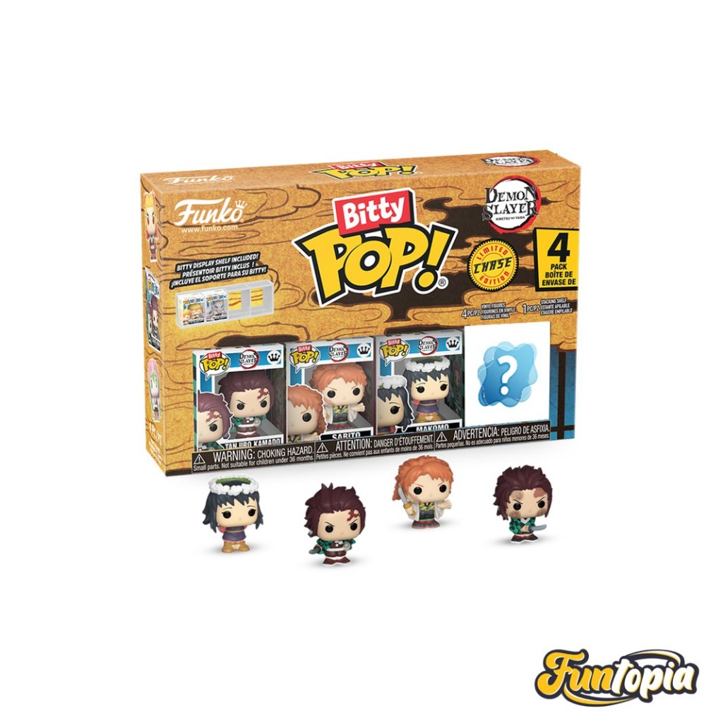 Funko Bitty POP! (86952) Tanjiro, Sabito, Makomo, Bitty POP!: Demon Slayer by Funko (Pack 4)