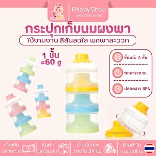 ชั้นแบ่งนมผงพกพา มีฝาปิด กระปุกแบ่งนมผง