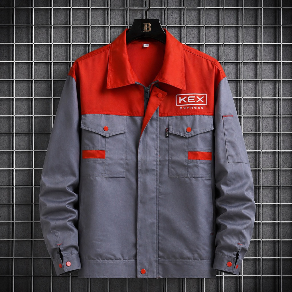 K-01 เสื้อแจ็คเก็ต KEX Express ( Kerry ) สีเทา-ส้ม