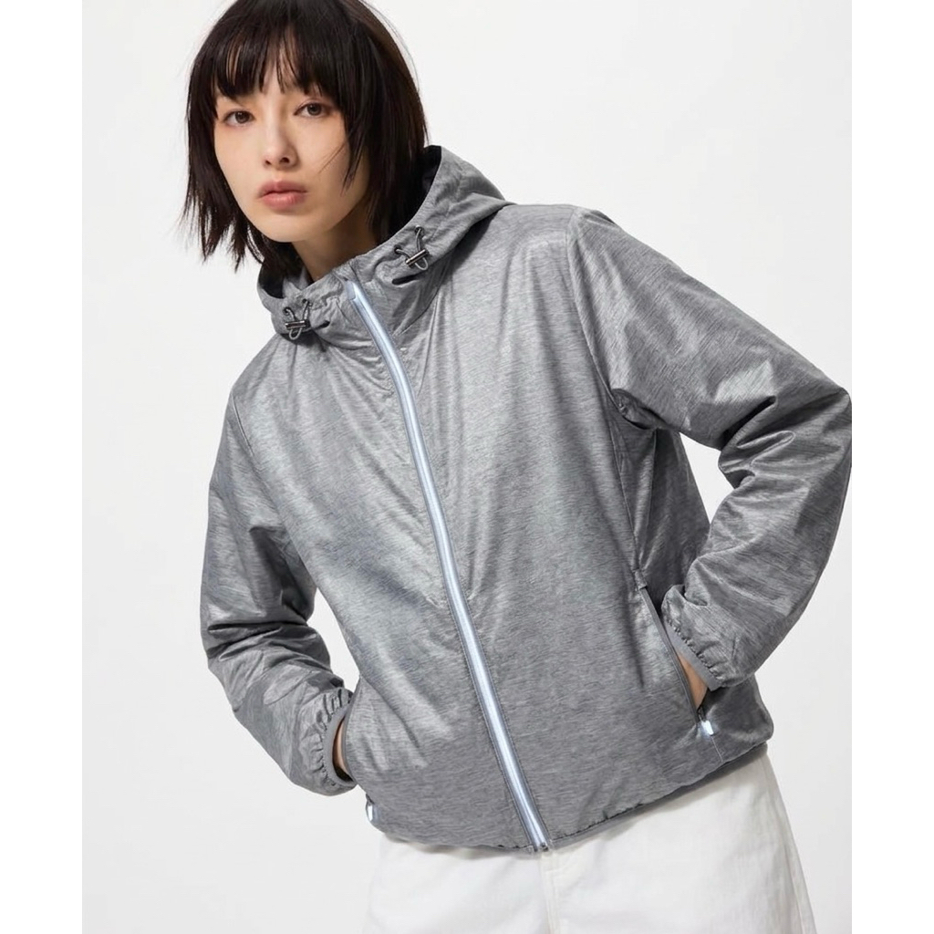 Uniqlo เสื้อคลุมฮู้ด กันยูวี Lญ อก32-40 เสื้อกันน้ำ เสื้อเดินป่า กันฝน ฤดูร้อน ยูนิโคล่มือสองของแท้