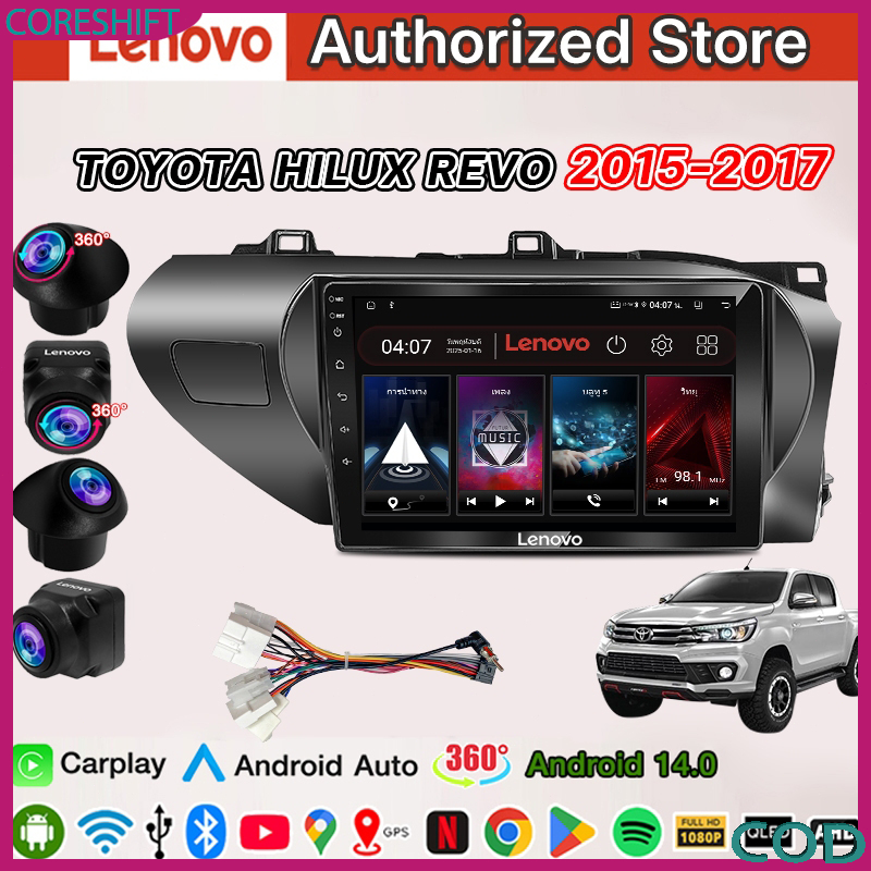 จอแอนดรอยด์ 10 นิ้ว Toyota Hilux Revo 2015-2020 รองรับ Apple CarPlay 4G WiFi GPS 360° จอQLED
