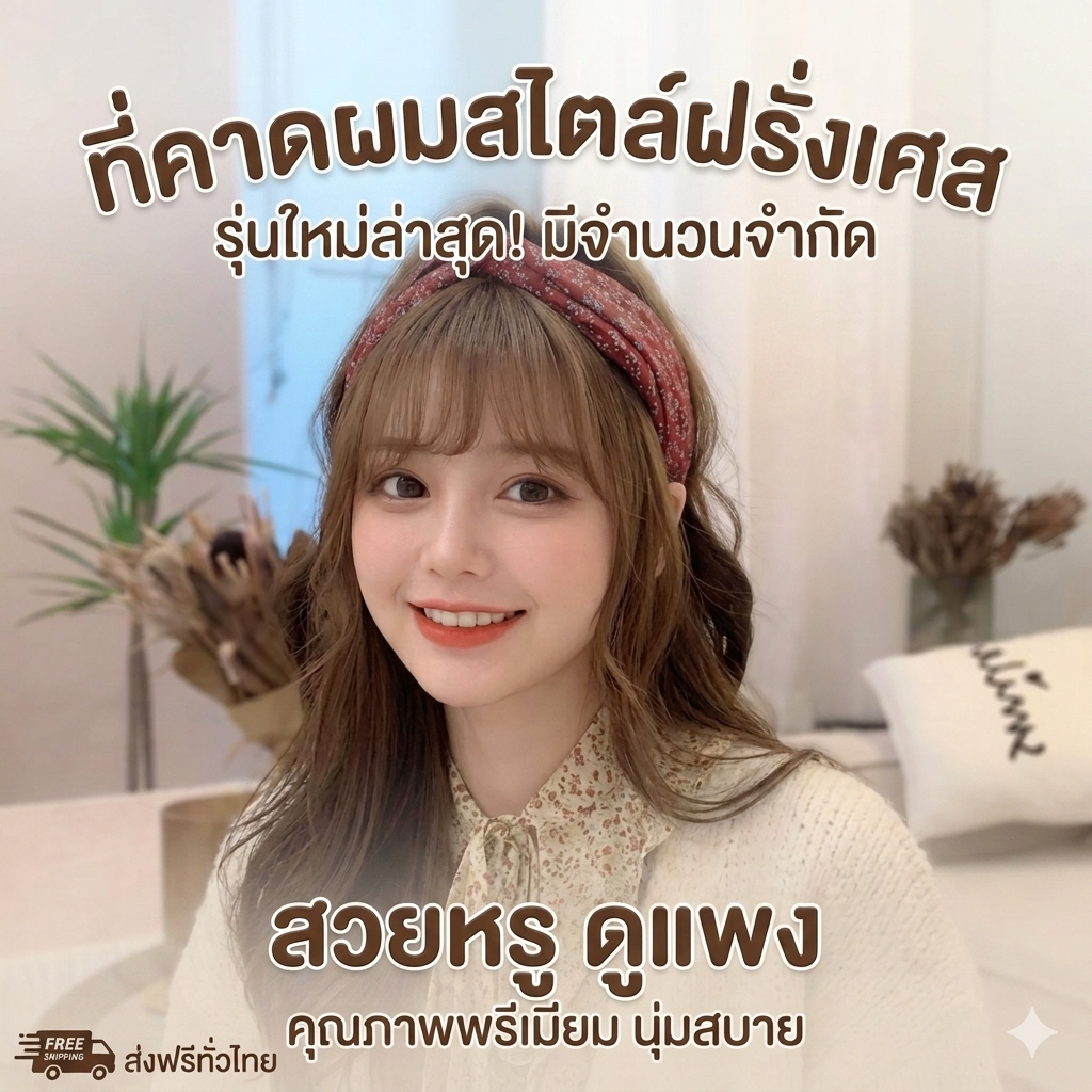 kingshopping(TFJT133）ที่คาดผมสไตล์ฝรั่งเศส(ลายดอกไม้) ดิทซี่ แบบสบาย ๆ สำหรับผู้หญิง