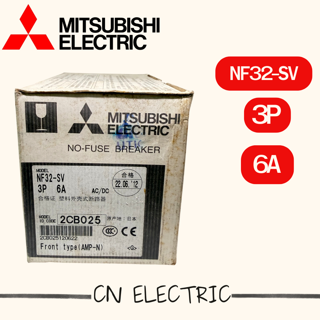 NF32-SV 3P BREAKER MITSUBISHI 6A เบรกเกอร์ 3 โพล