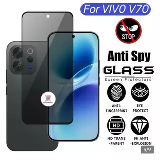 ฟิล์มกระจก เต็มจอ สำหรับVivo V70 V70FE กันมองกันเสือก