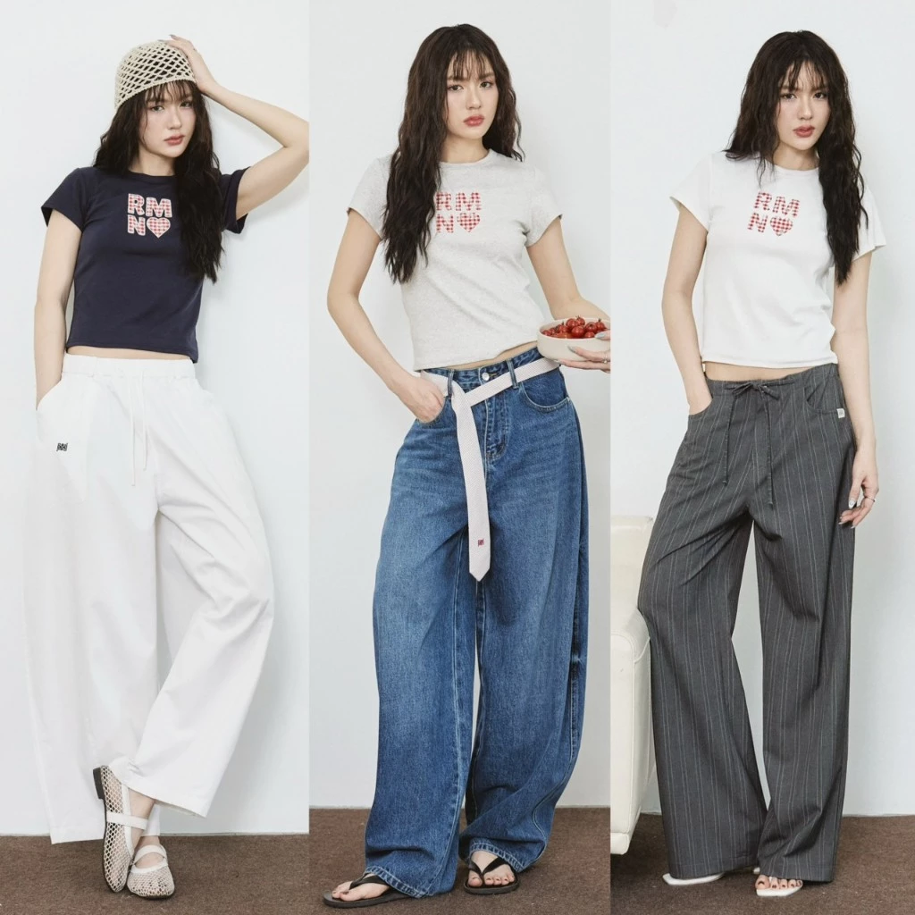 Roomry.n - Cherry Heart tee crop เสื้อยืดทรงครอป