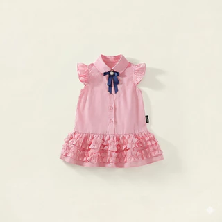Hania kids - เดรสคุณหนูสีฟ้าอ่อน สไตล์เรียบหรู น่ารักแบบเจ้าหญิง K5125665