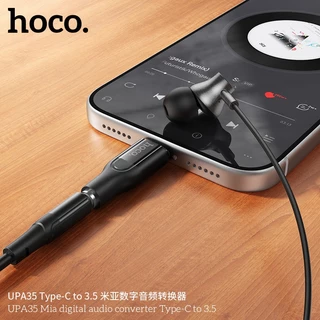 อะแดปเตอร์แปลงสัญญาณเสียง พอร์ต Type-C เป็น AUX 3.5mm. ระบบเสียง HiFi คมชัด ขนาดเล็ก พกง่าย HOCO UPA35