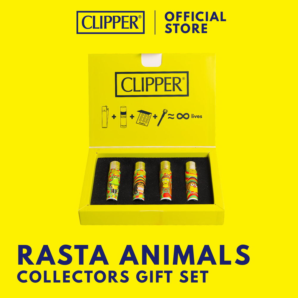 ไฟแช็ค คลิปเปอร์ Clipper Lighters Rasta Animals Collectors Gift Set ไฟแช็คเติมแก๊สได้ เปลี่ยนหินไฟได้ แรงสู้ลม พกพาสะดวก